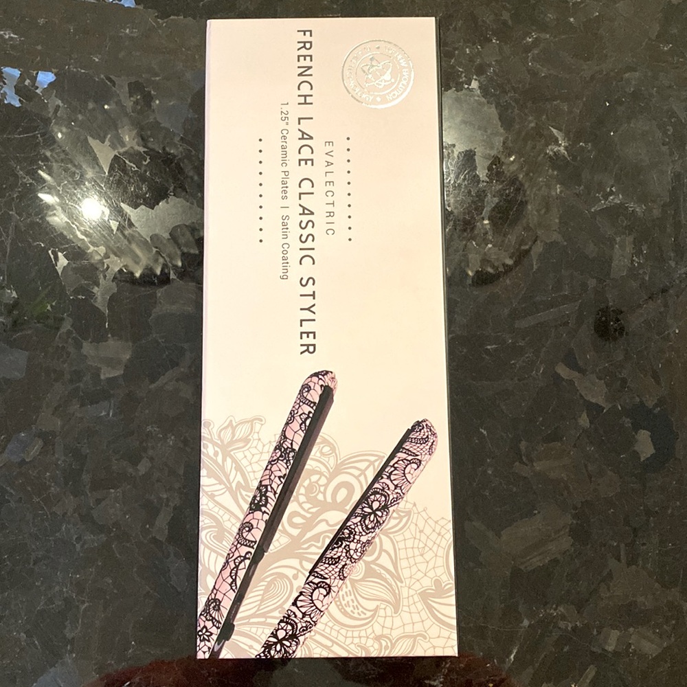 Evalectric French Lace Classic Styler. 1.25” Ceramic Plates Satin Coating